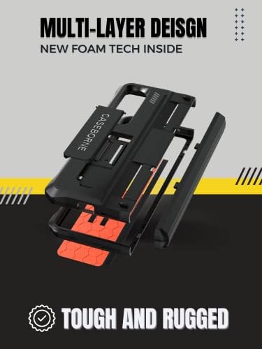 Caseborne V תואם לסמסונג גלקסי Z Fold 4 מקרה - מקרה מגן בגוף מלא עם כיסוי ציר למחצה, [מגן מסך זכוכית